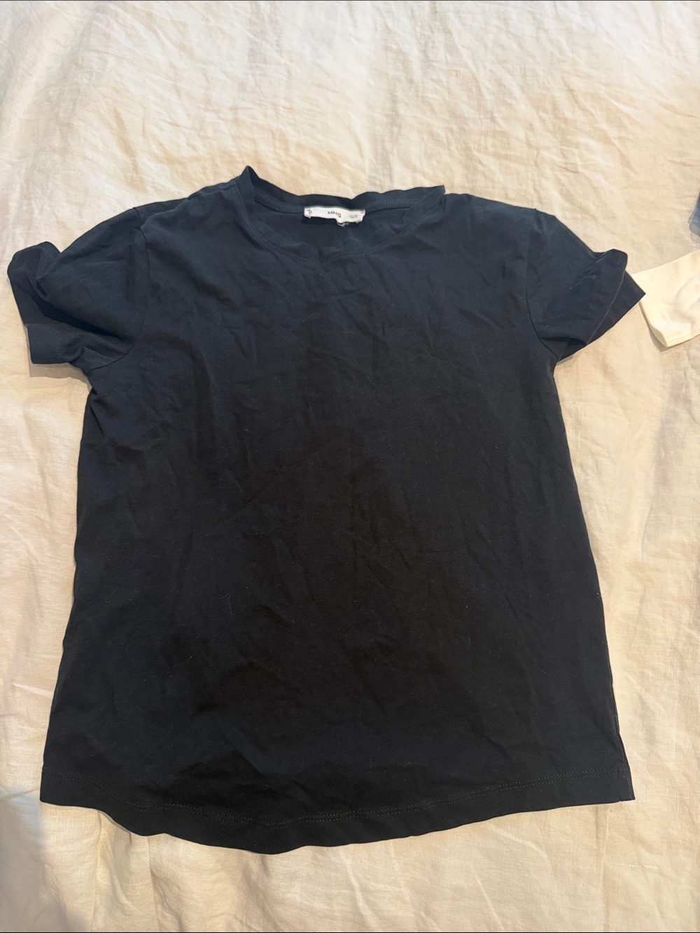 Mango Black Short Sleeve Crew Neck Tee